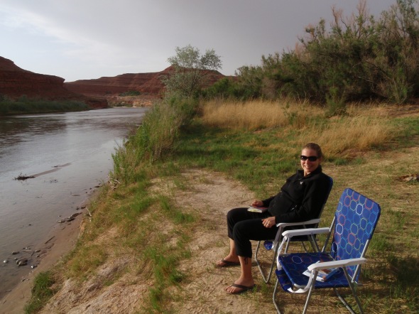 Chillin by the San Juan River. . . considering we camped about 4 miles down a 4WD road, it was bizarre and fun to see a raft of 3 people float by